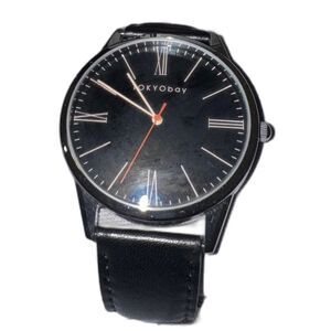NWT Tokyo Bay Leather Mens Watch Analog Wrist Classic Minimalist Silver Black